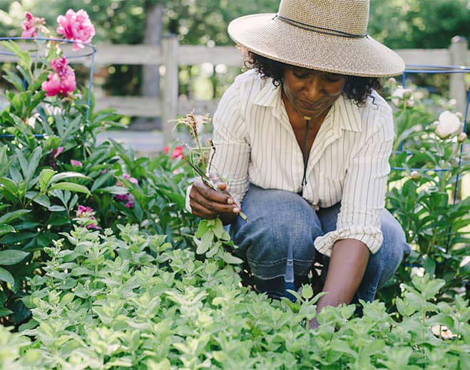 woman gardening